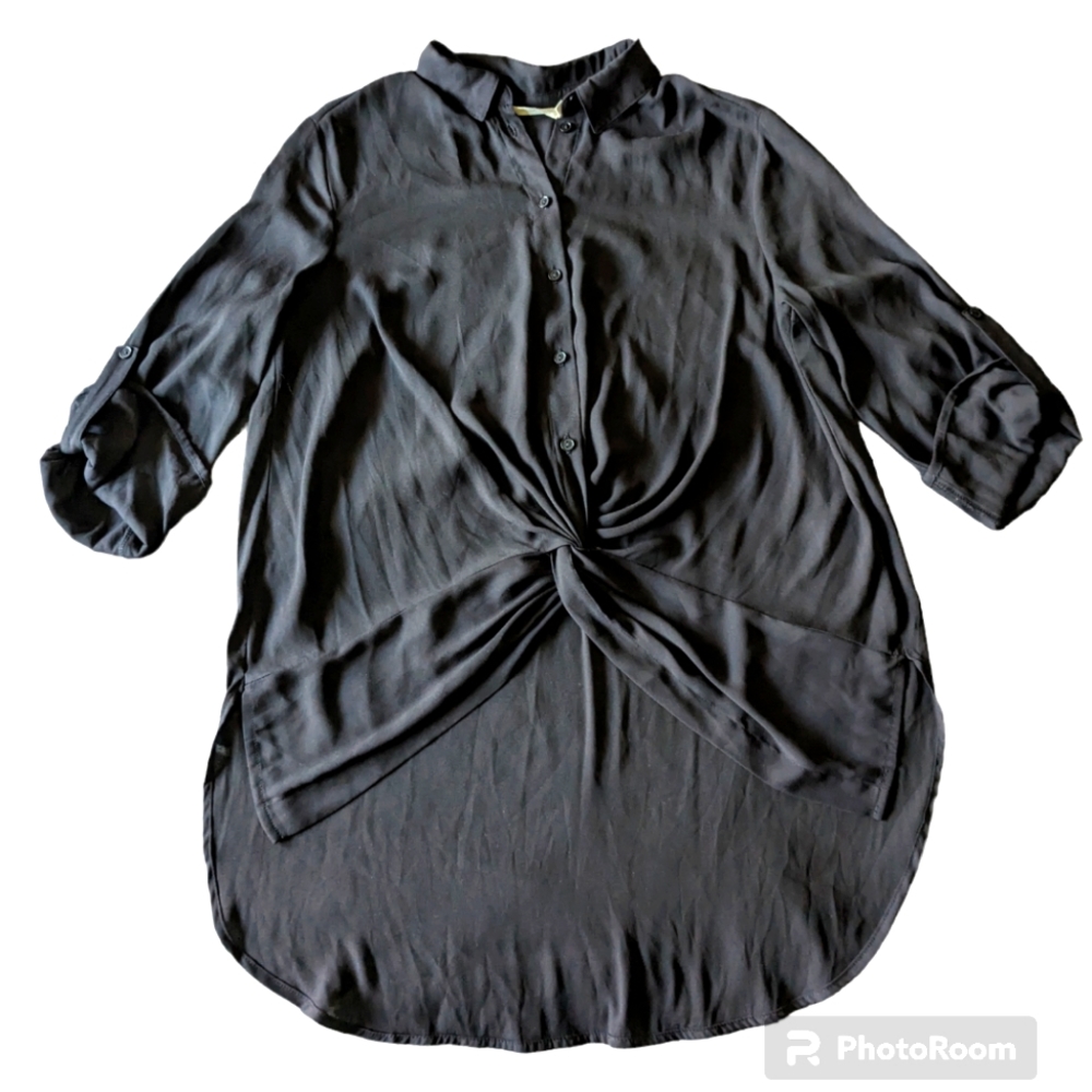 🛍️ 3 for $10 Sheer Black button up blouse size small